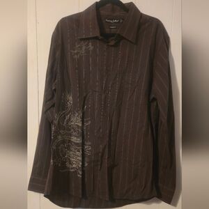 Men's Brown Button Down Shirt